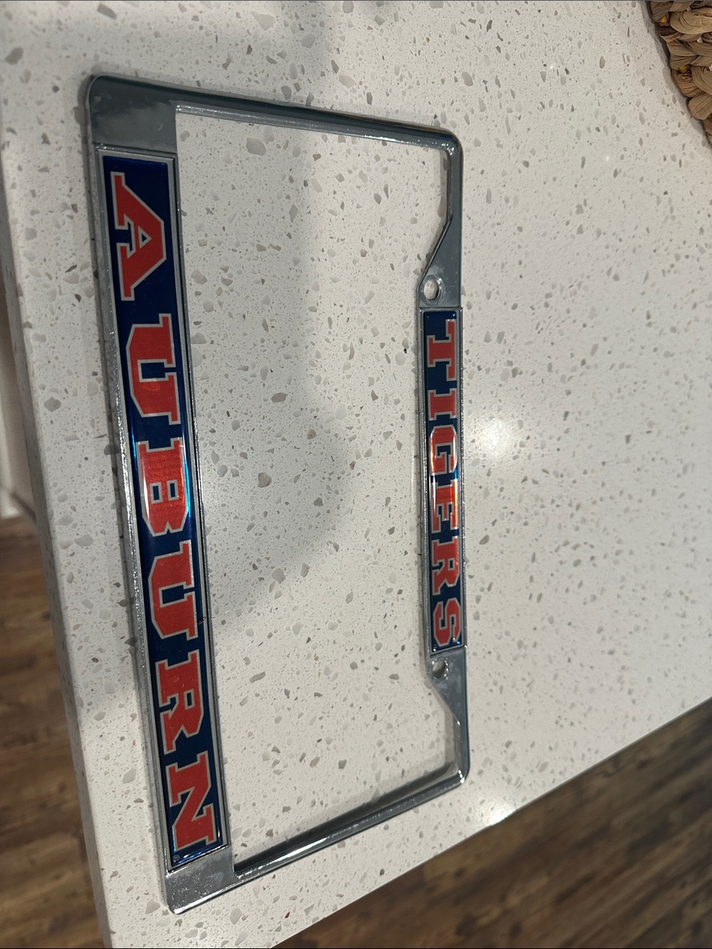 Auburn Tigers Chrome License Plate Frame - Blue and Orange